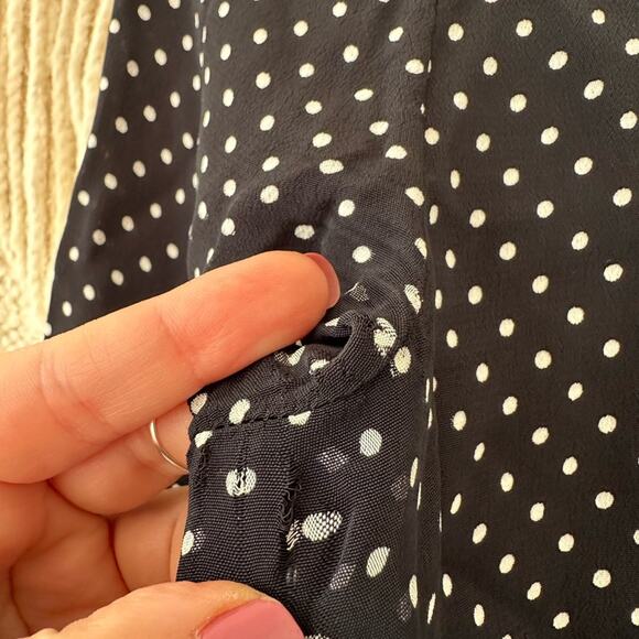 Theory Black Crepe Polka Dot Crew Dress - Picture 7 of 9